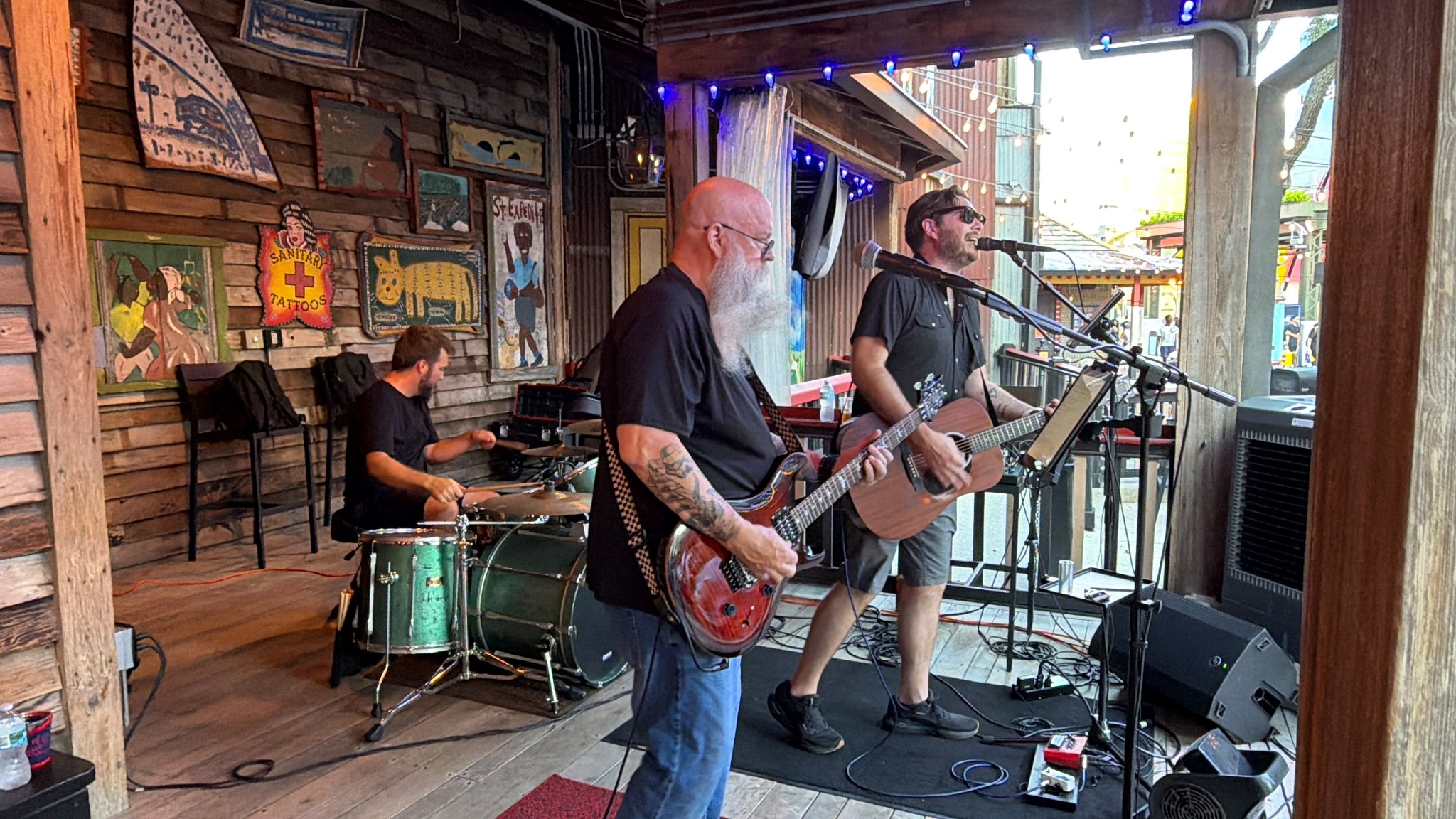 Laine & Chad performing live as an acoustic-driven rock trio